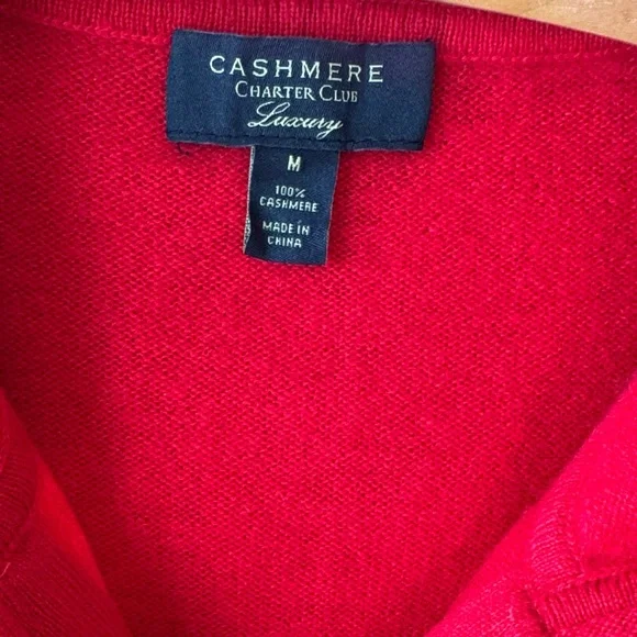 Charter Club Luxury Red Cashmere Sweater - Picture 2 of 11